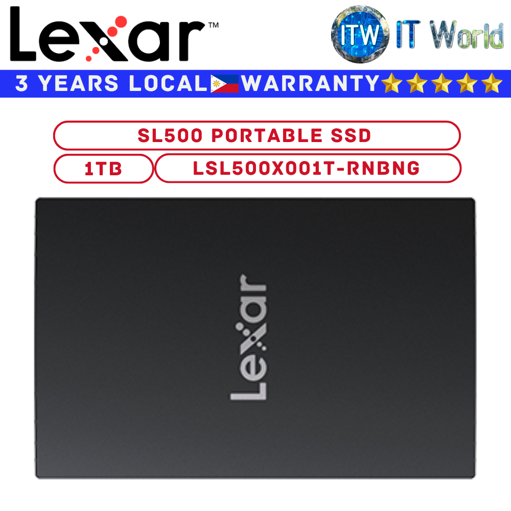 Lexar Portable SSD SL500 USB 3.2 Gen2x2 up to 2000MB/s Read, 1800MB/s Write External 1TB (LSL500X001T-RNBNG)