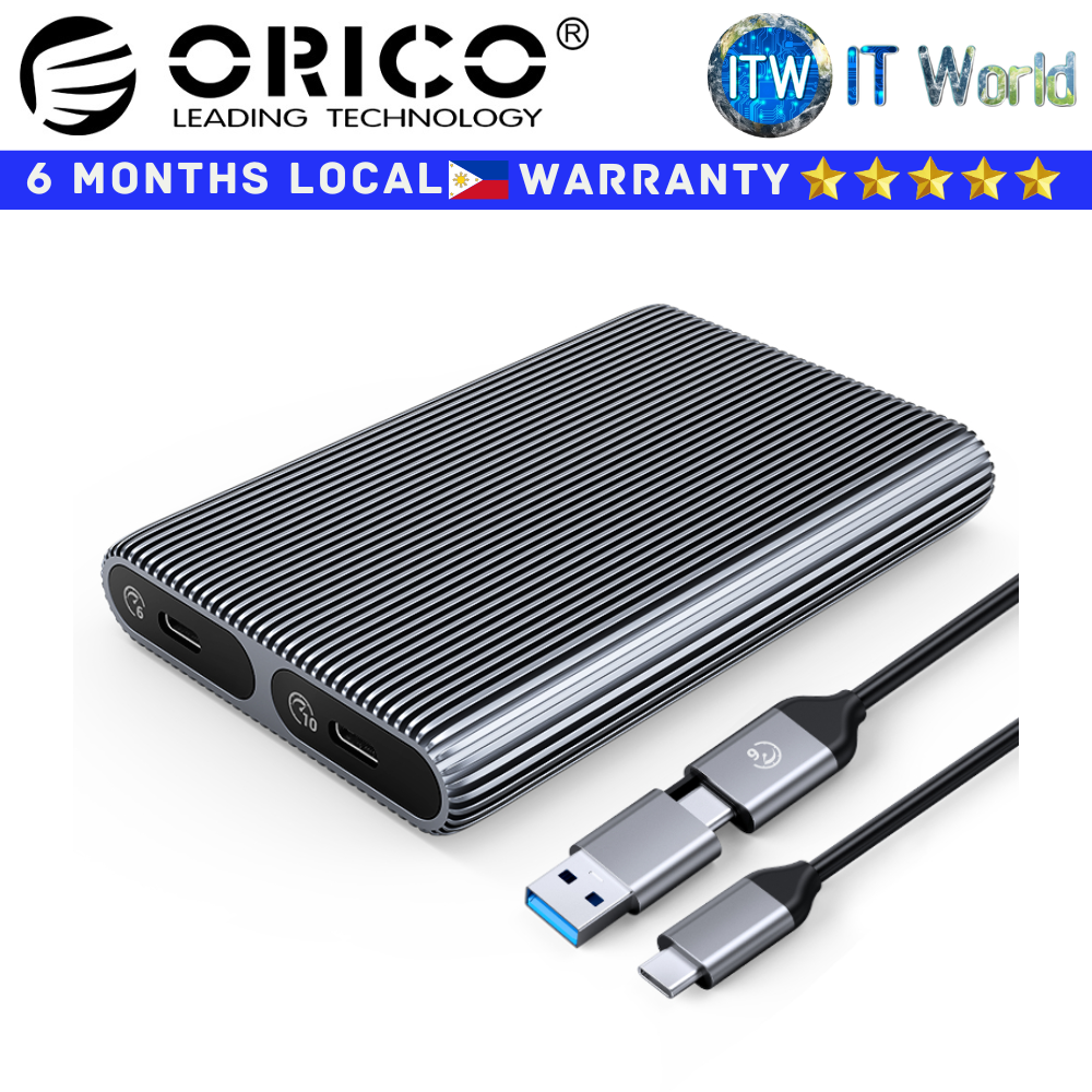 Orico M.2 NVME NVME SSD Enclosure Dual-Bay SATA (AM2C3-2SN-GY-BP)