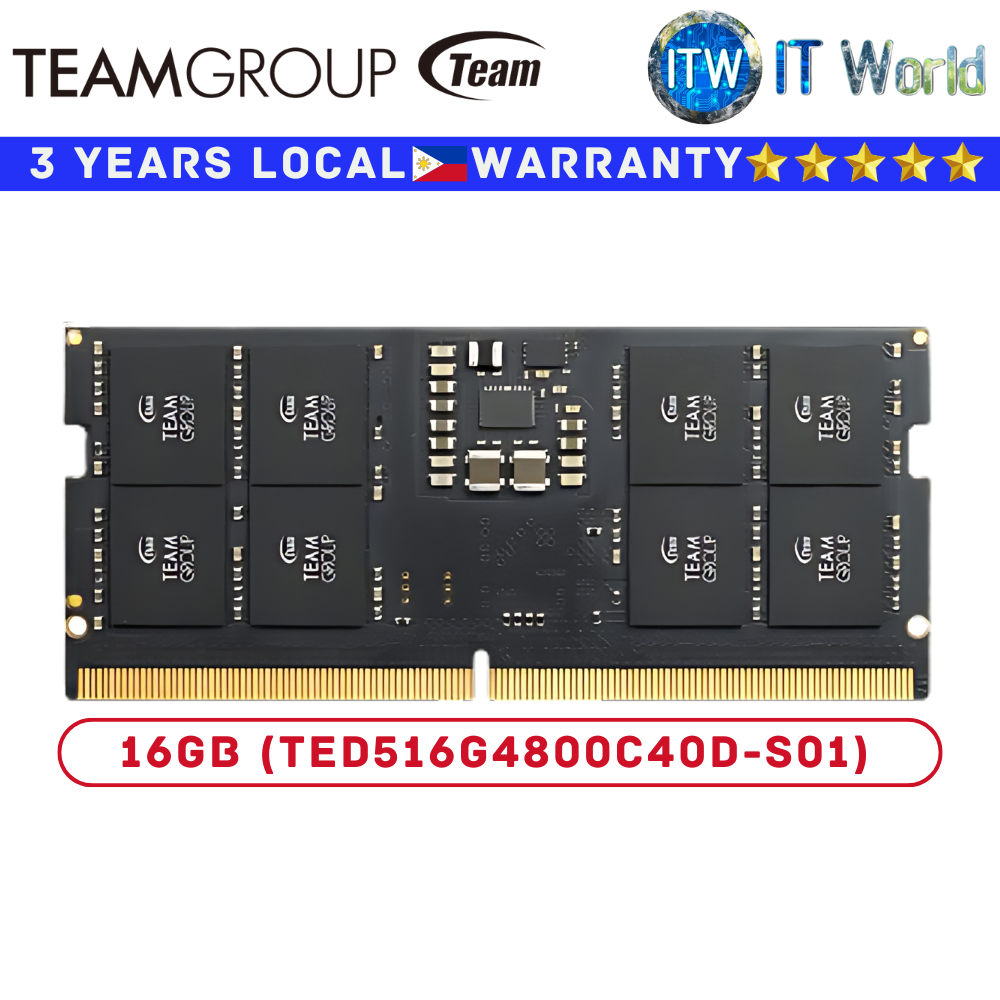 Teamgroup DDR5 16GB Elite 4800Mhz SODIMM Laptop Memory (TED516G4800C40D-S01)