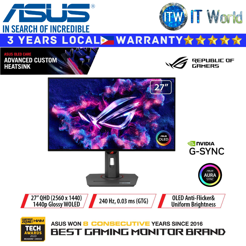 ASUS Gaming Monitor ROG Strix OLED XG27AQDMG 27&quot; 2560x1440 WOLED / 240Hz / 0.03ms GTG