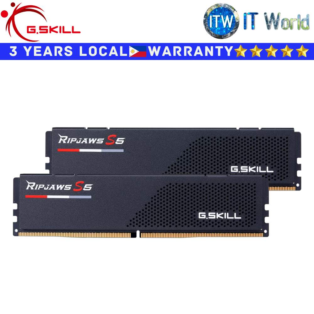 G.Skill DDR5 RAM 32GB (2x16GB) 5600Mhz Ripjaws S5 Unbuffered Memory (F5-5600J4645A16GX2-RS5K)