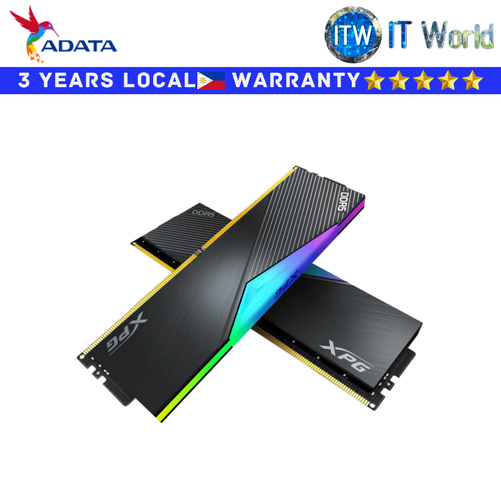 Adata XPG Lancer RGB 64GB (32GBx2) DDR5 CL30 DRAM Desktop Memory (AX5U6000C3032G-DCLARBK)