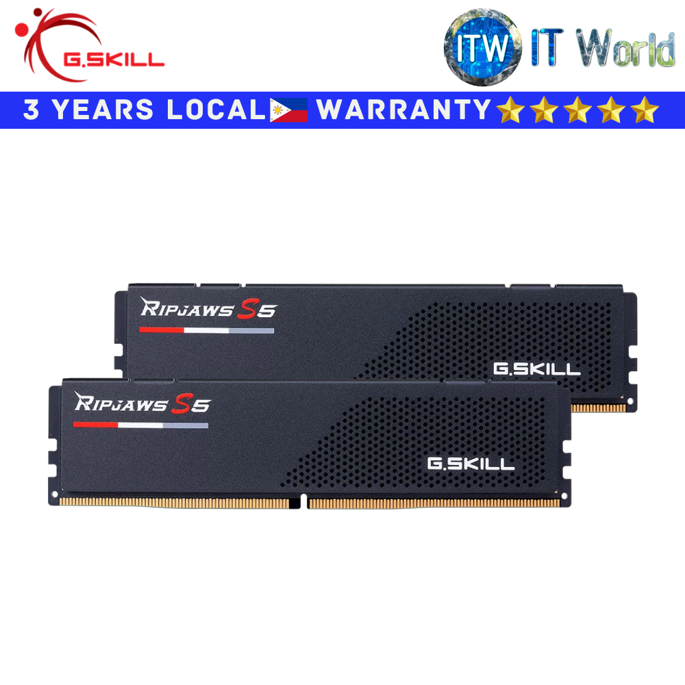 Gskill DDR5 RAM 32GB (16GBx2) 4800 MT/s Ripjaws S5 (F5-6000J3648D16GX2-RS5K)