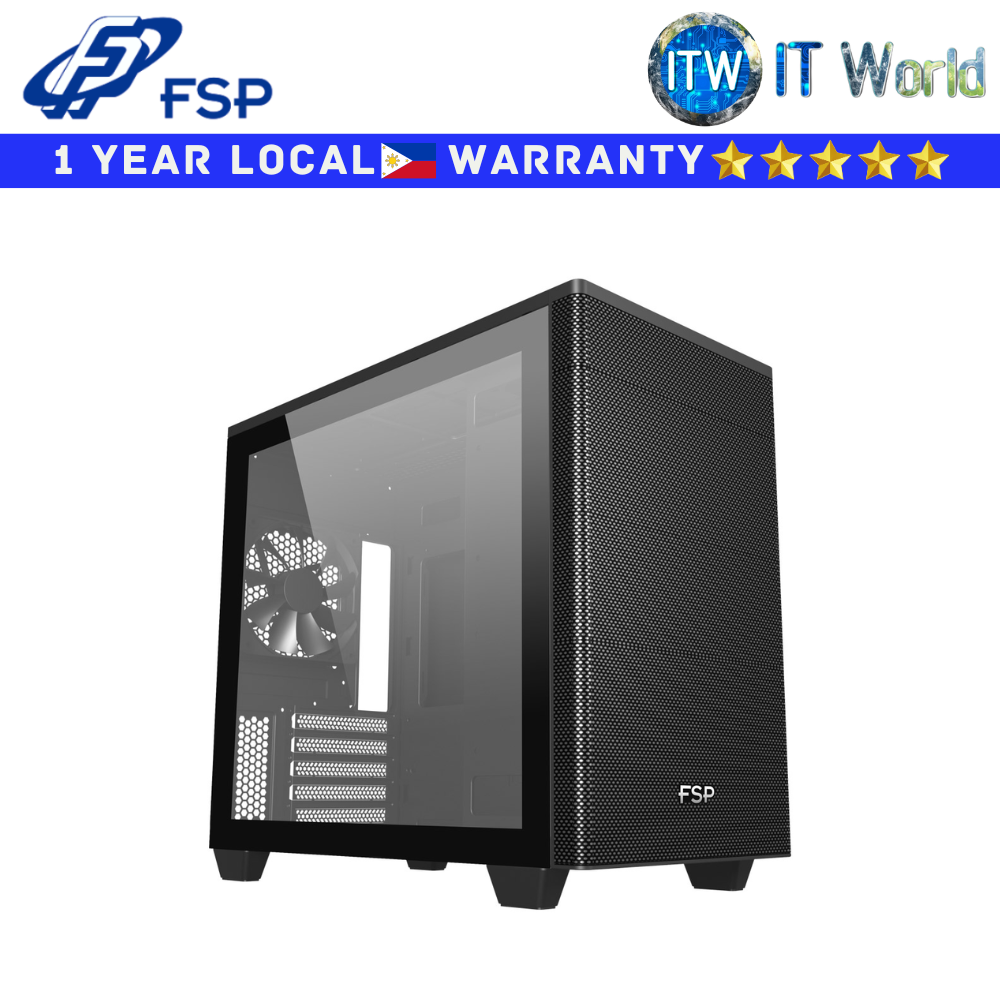 FSP Computer PC Case CST360 Black Micro ATX Tower (Black)