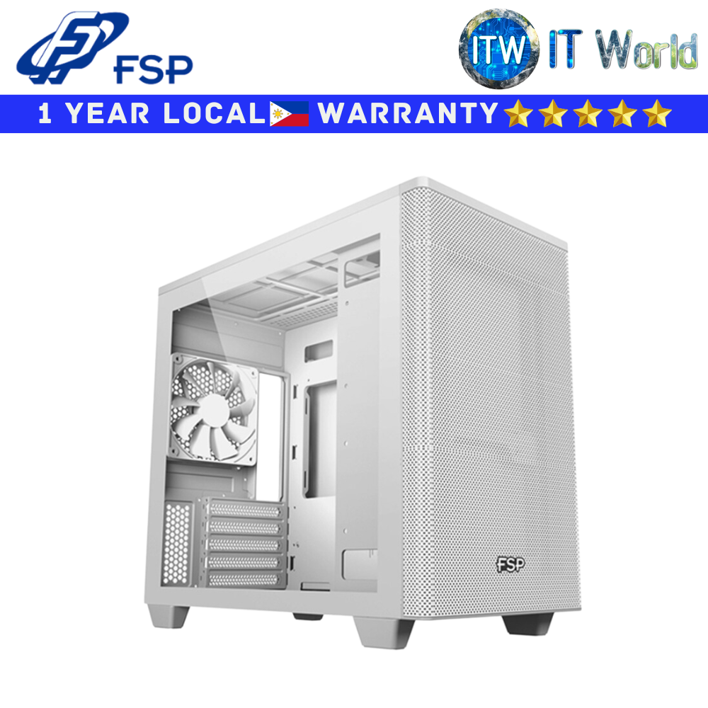 FSP Computer PC Case CST360 White Micro ATX Tower (White)