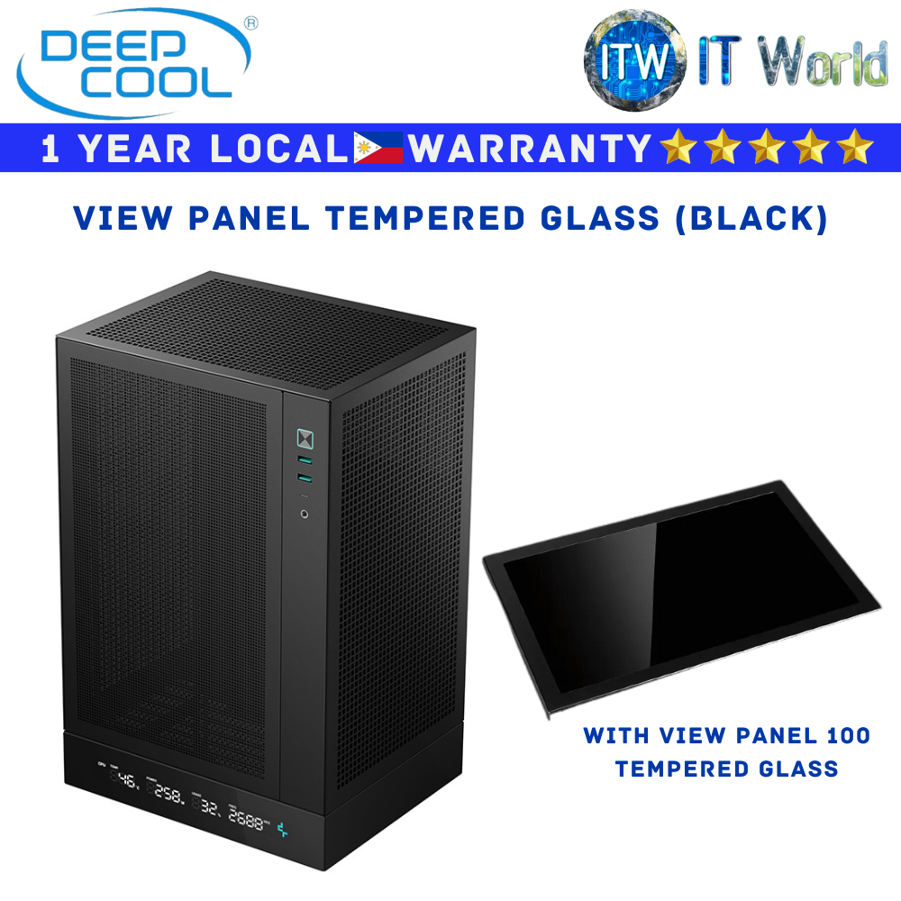 Deepcool Computer PC Case CH170 Digital with View Panel Tempered Glass (Black)