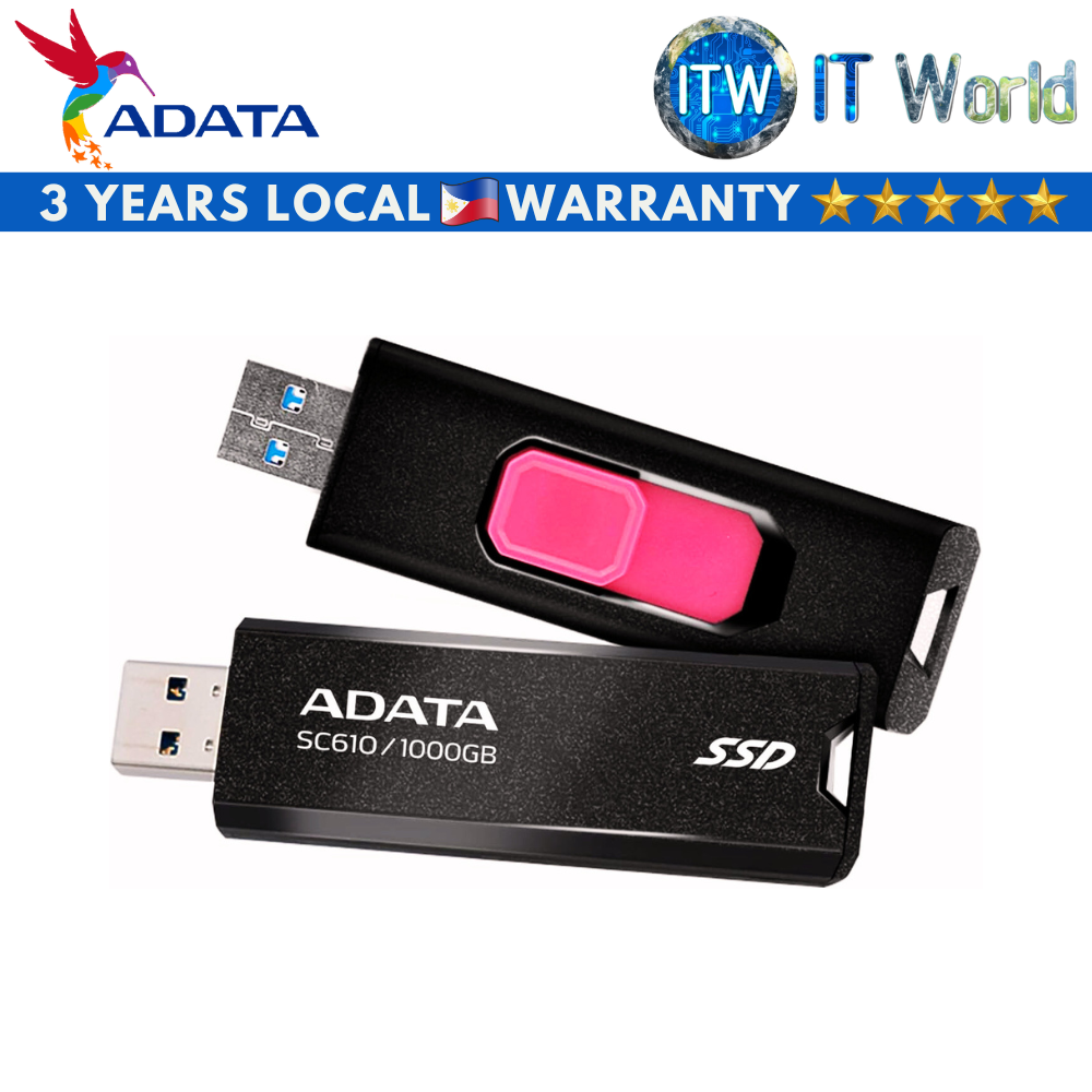 Adata SC610 USB3.2 Gen2 External SSD 1TB (AD-SC610-1000G-CBK/RD)