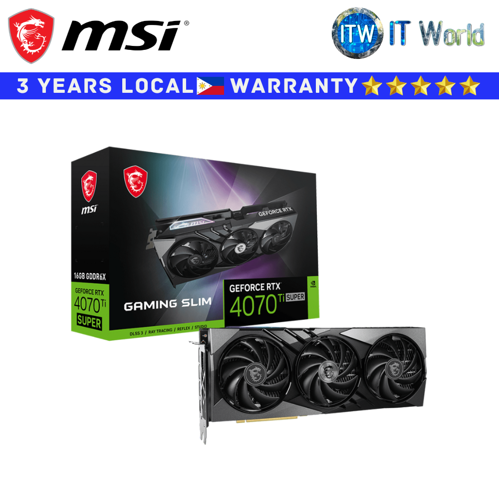 MSI GeForce RTX4070 Ti SUPER 16GB Gaming Slim GDDR6X Graphics Card