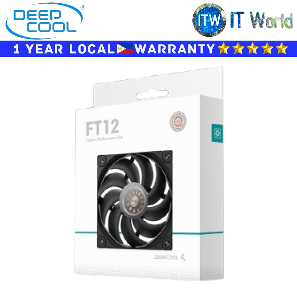 Deepcool PC Fan FT12 Powerful Quiet and Durable Fluid Dynamic Bearing Black (R-FT12-BKWPN1-G)