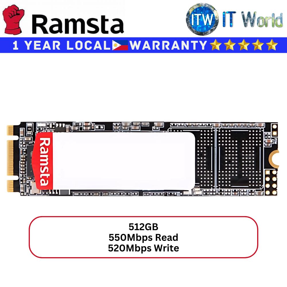 Ramsta 512GB SSD R600 NGFF M.2 550Mbps Read 520Mbps Write Intenal