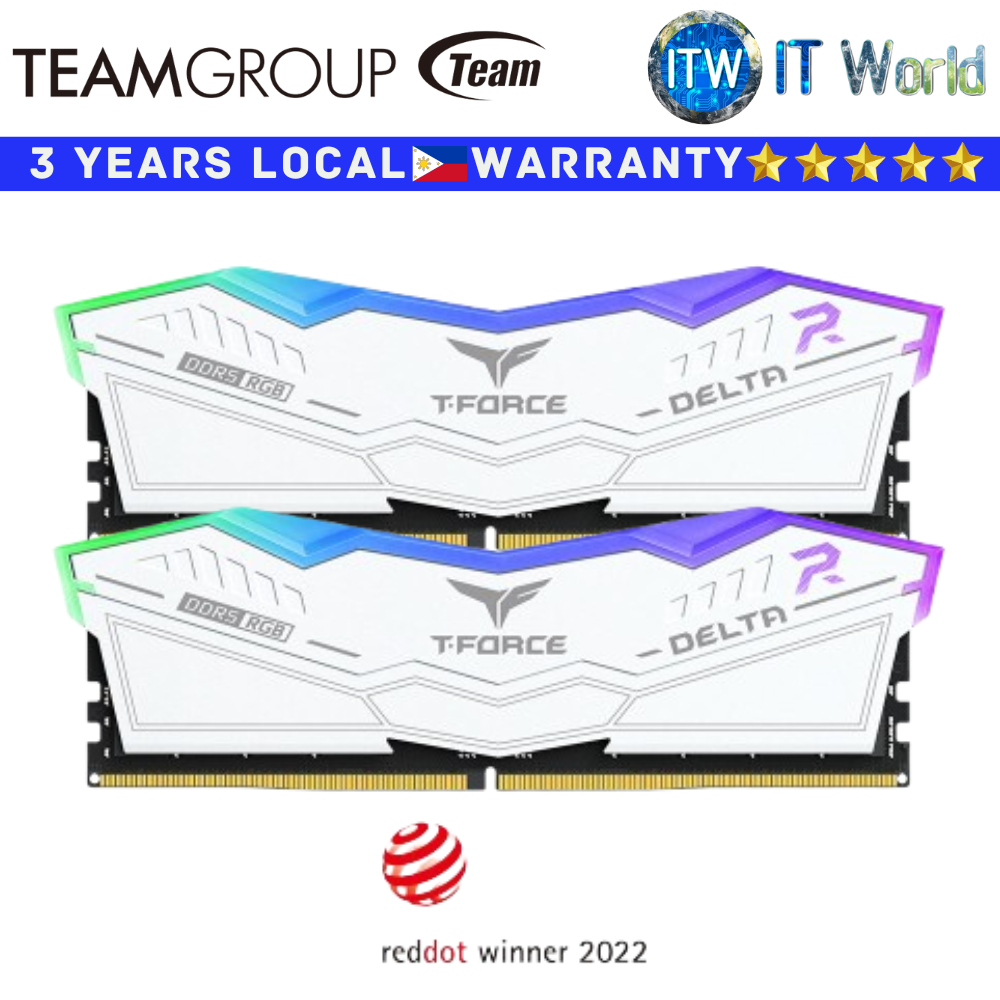 Teamgroup DDR5 RAM 64GB (32GBx2) 6000Mhz Delta RGB Desktop Memory (FF4D564G6000HC38ADC01)