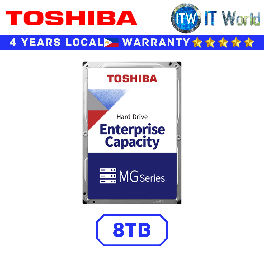 Toshiba Hard Drive HDD Enterprise Capacity MG Series 3.5&quot; SATA 6Gbit/s Internal (8TB)