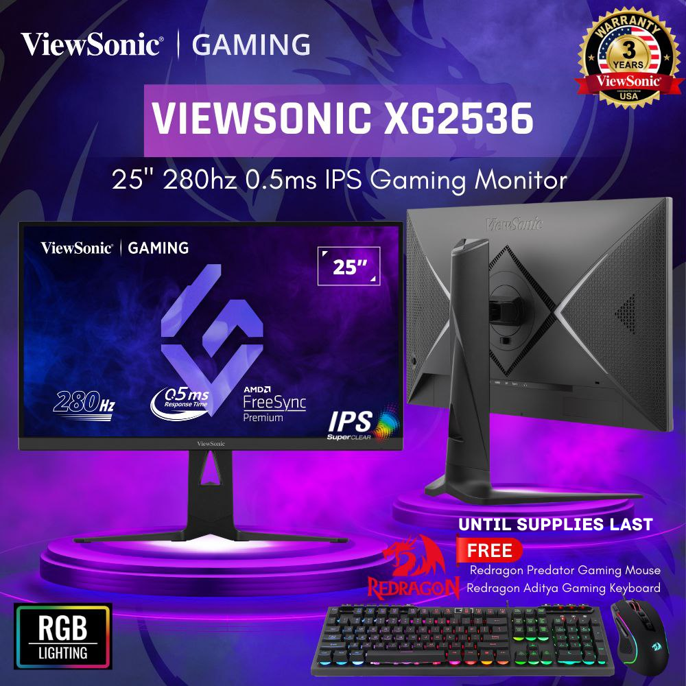 Viewsonic Gaming Monitor XG2536 24.5&quot; 1920 x 1080 FHD / 280Hz / IPS / 0.5ms MPRT