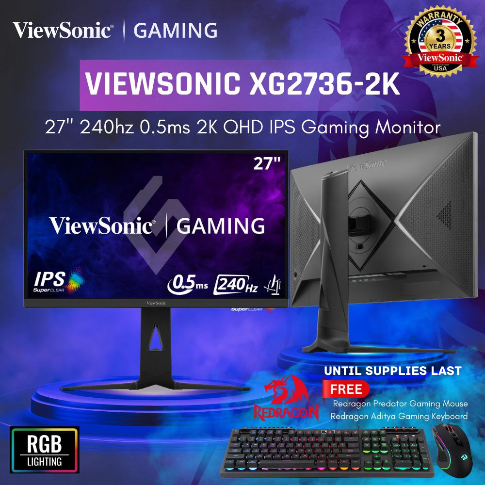 Viewsonic Gaming Monitor XG2736-2K 27&quot; 2560 x 1440 QHD / 240Hz / IPS / 0.5ms MPRT