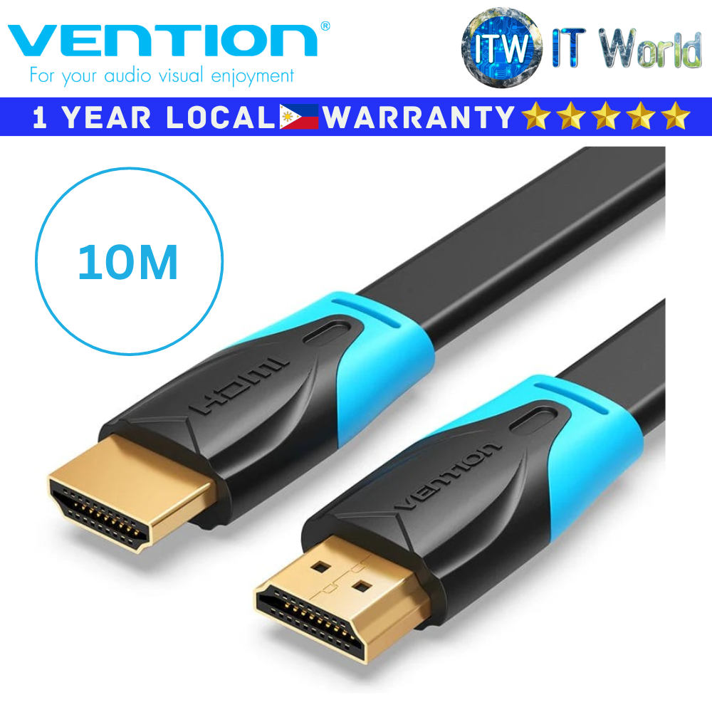 Vention Cable VAA-B02-L Flat HDMI 4K For Laptop PS3/4 TV Box PVC Gold Plated (VAA-B02-L1000 10M)