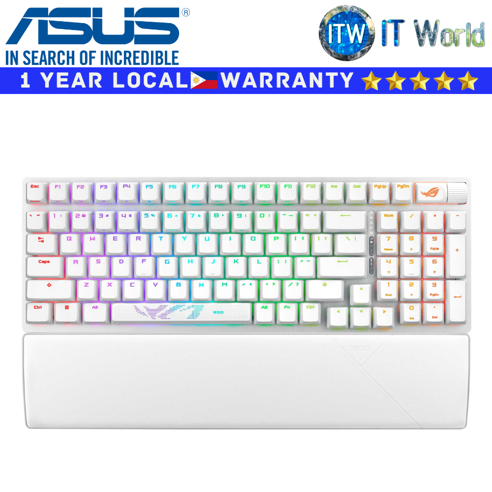 ASUS Wireless Mechanical Gaming Keyboard ROG Strix Scope II 96 Moonlight White (NX Snow)