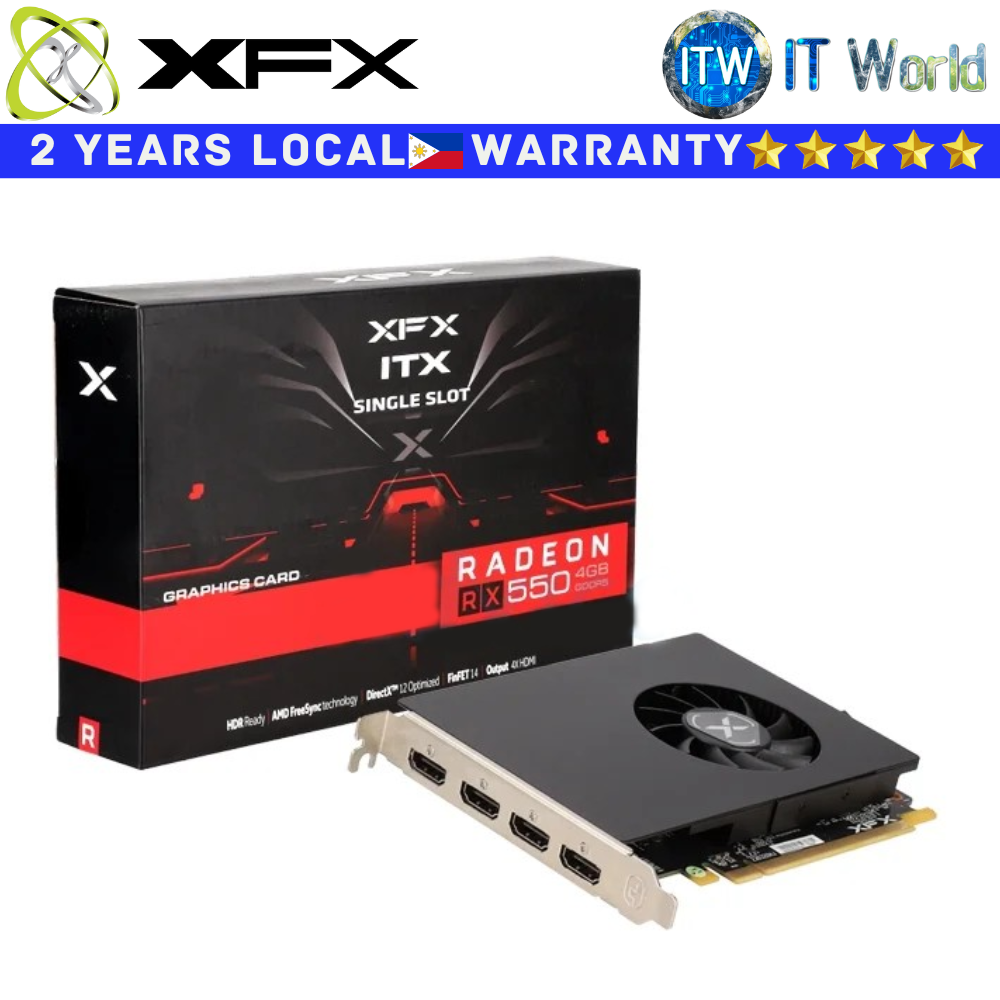 XFX RX 550 4GB GDDR5 ITX AMD Radeon Graphic Card (RX-550L4TFG4)