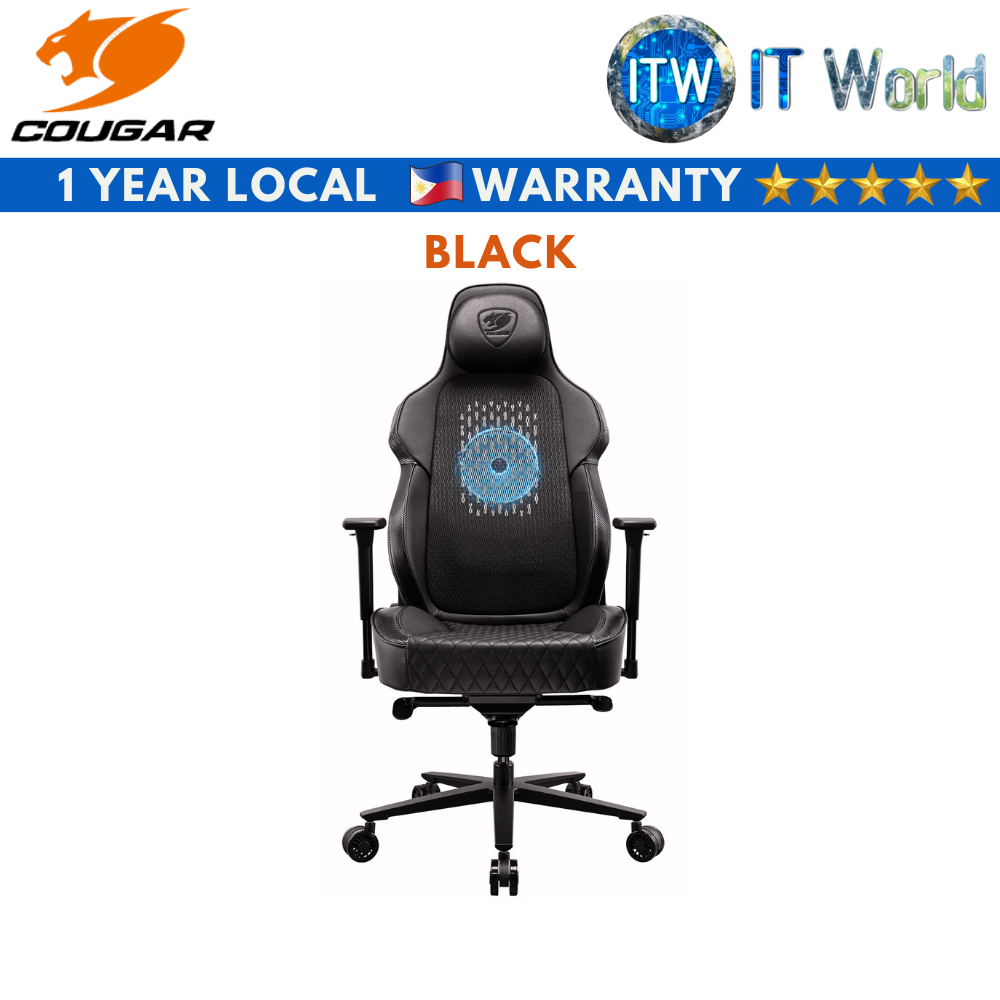 Cougar NXSYS Aero ARGB 200mm Fan / Steel Base / 3D-Armrest / PVC Gaming Chair (Black/Orange | Black)