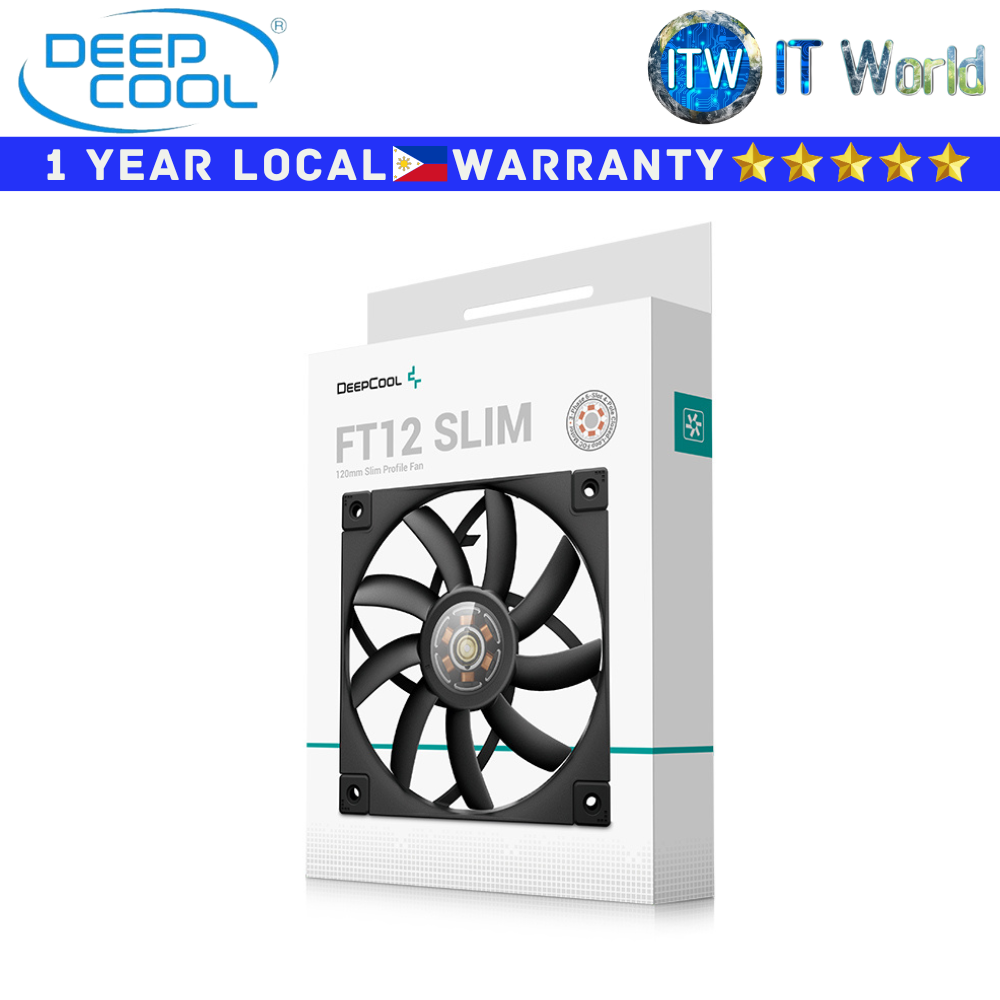 Deepcool PC Fan FT12 Slim Black High-Performance Fluid Dynamic Bearing (R-FT12SLIM-BKWPN1-G)