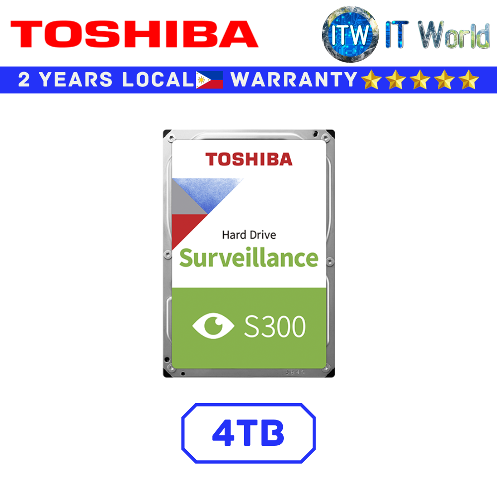 Toshiba Hard Drive HDD S300 Surveillance 3.5&quot; SATA 6Gbit/s Internal (4TB)