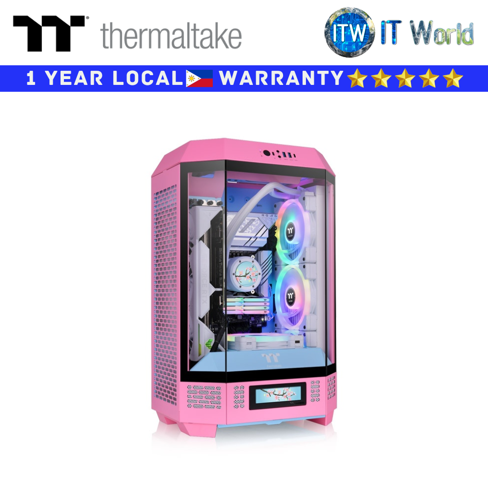 Thermaltake mATX Computer Case The Tower 300 Micro Tower 3mm Tempered Glass (Bubble Pink)