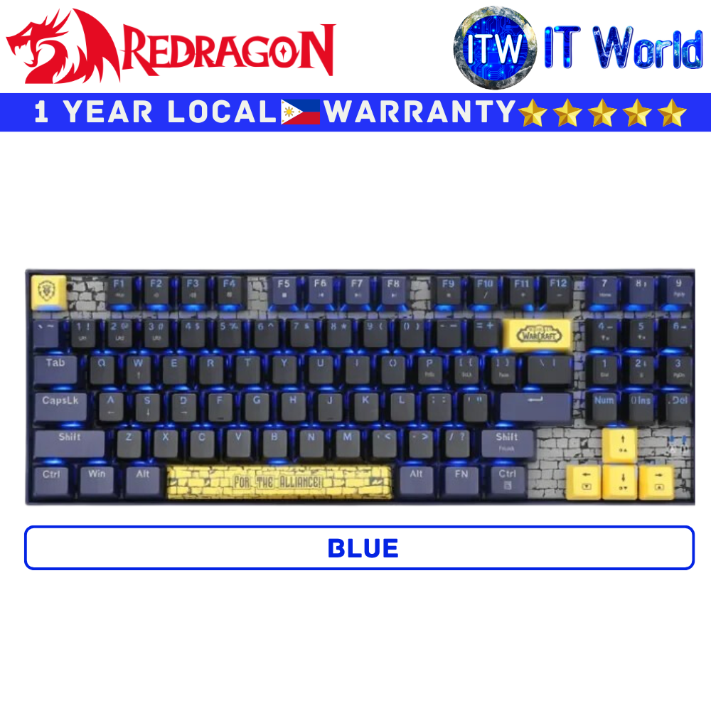 Redragon Wired Mechanical Gaming Keyboard World of Warcraft YGM1 Horde Alliance (Blue)