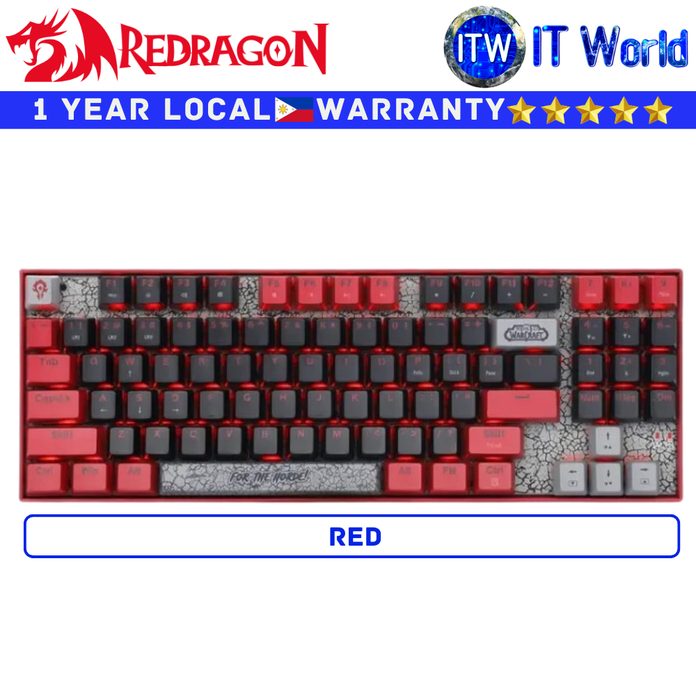 Redragon Wired Mechanical Gaming Keyboard World of Warcraft YGM1 Horde Alliance (Red)