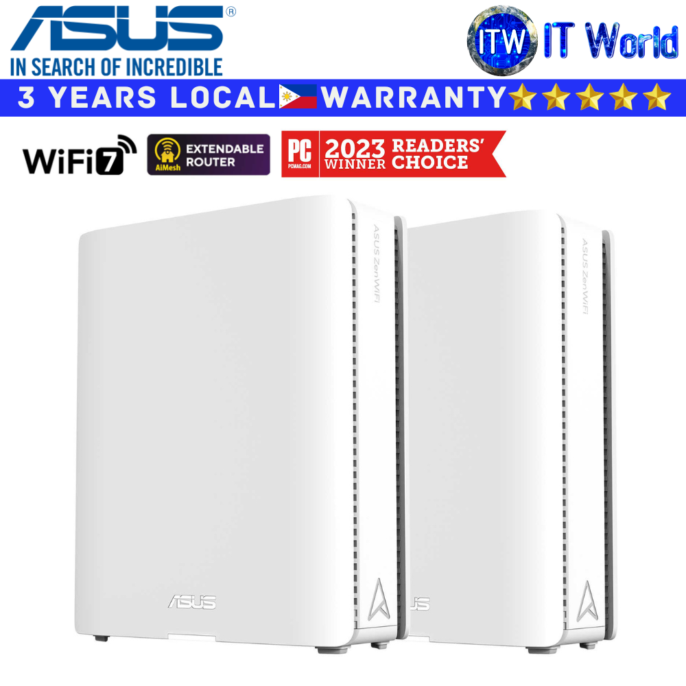 ASUS Wireless Router ZenWifi BQ16 BE25000 Quad-Band Wifi7 Worry-free Smart Home Mesh (2-Pack)