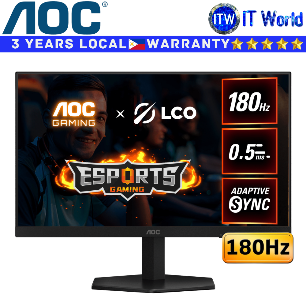 AOC Gaming Monitor 24G42E 23.8&quot; 1920x1080 FHD / 180Hz / IPS / 0.5ms, 1ms GTG / AdaptiveSync