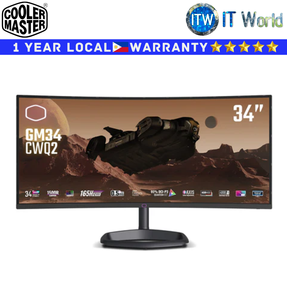 Cooler Master Curved Gaming Monitor GM34-CWQ2 34&quot; UWQHD / 165Hz / VA / 0.5ms MPRT / 1500R