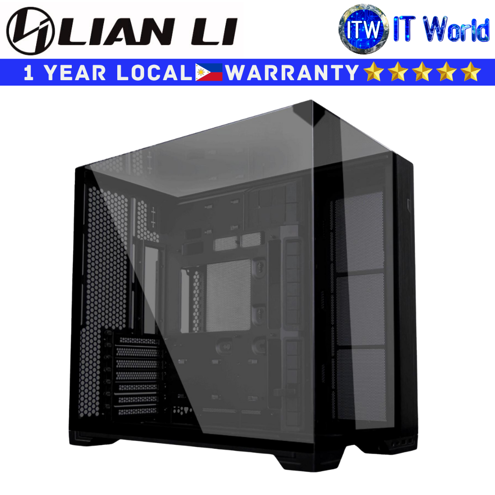 Lian Li Computer PC Case O11 Vision Compact Tower Chassis Tempered Glass (Black)