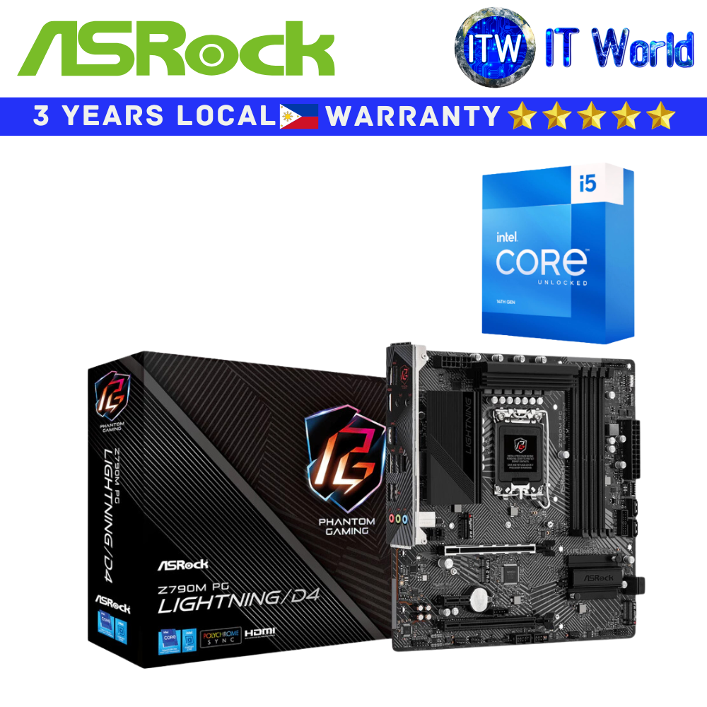 Asrock Bundle Motherboard Intel Core i5-14600K with Z790M Phantom Gaming Lightning/D4