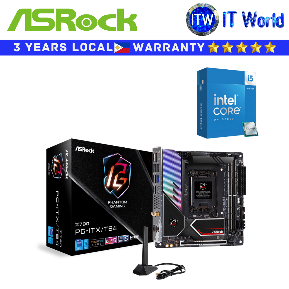 Asrock Bundle Motherboard Intel Core i5-14400 with Z790 Phantom Gaming ITX/TB4