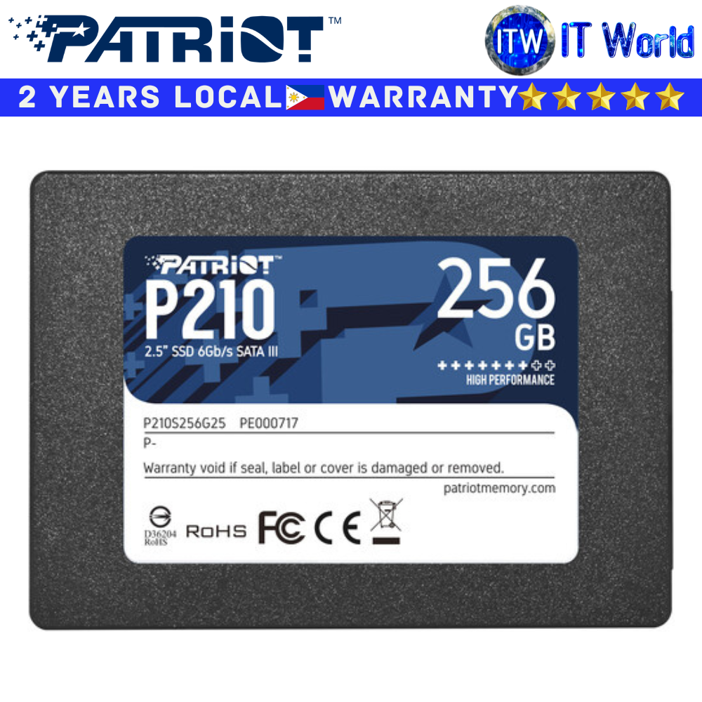 Patriot 256GB SSD P210 2.5&quot; SATA III 6Gb/s Read 500MB/s Write 400MB/s Internal (P210S256G25)