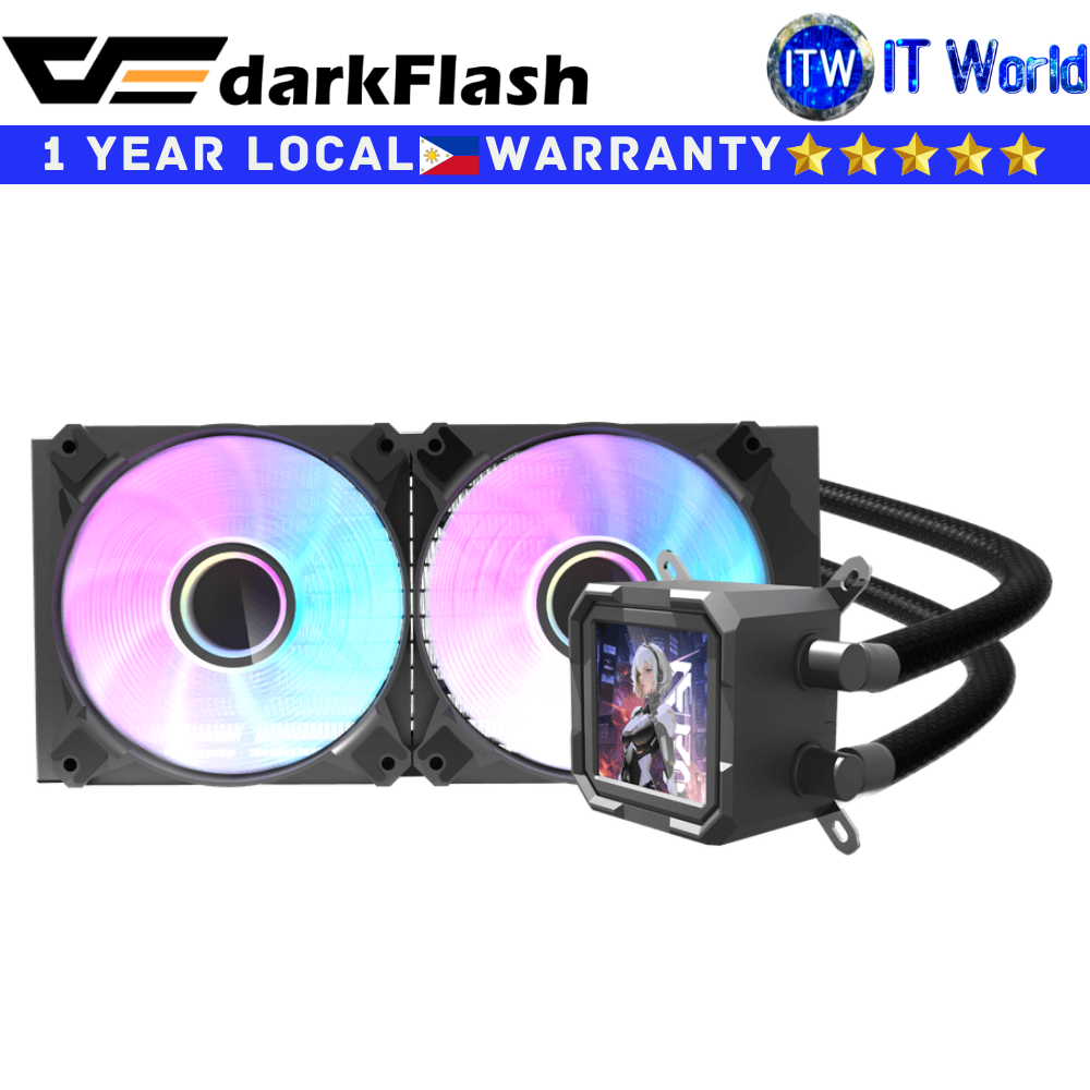 Darkflash CPU Cooler Fan Wave Series DV240S All-in-One 240mm Liquid Hydraulic Bearing Black