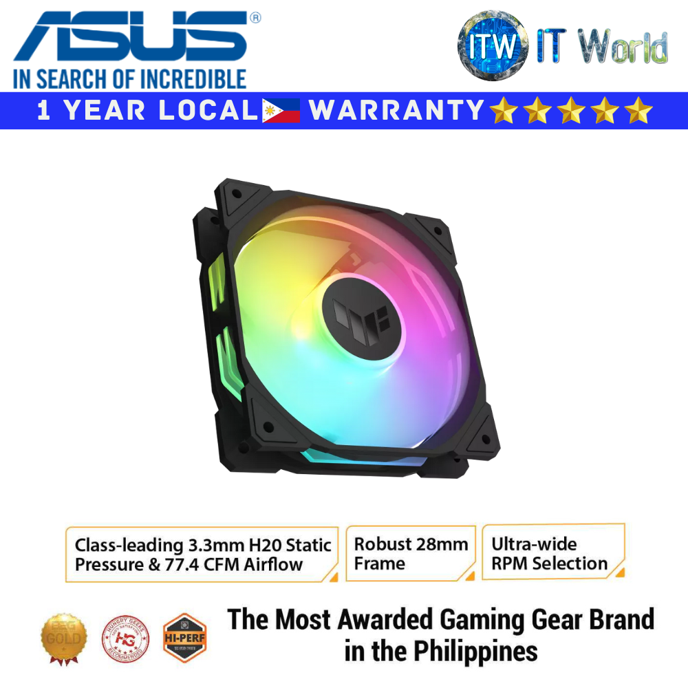 ASUS PC Fan TUF Gaming TR120 120mm ARGB Fan - Single Pack (Black)