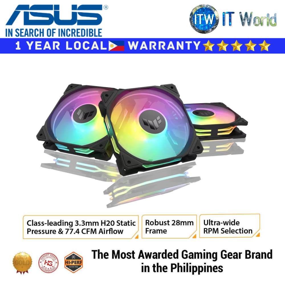 ASUS PC Fan TUF Gaming TR120 ARGB Blade 120mm - Triple Pack (Black)