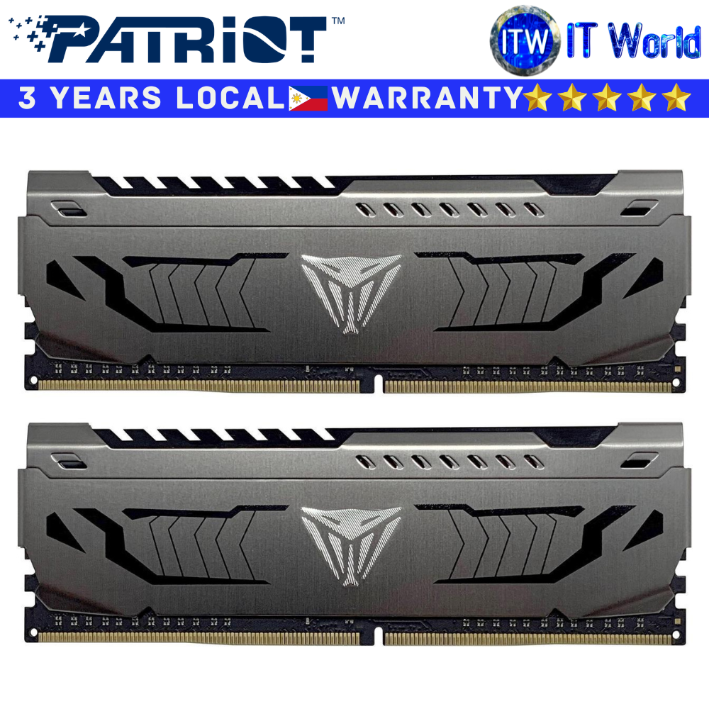 Patriot DDR4 RAM 16GB (2x8GB) 3200Mhz Viper Steel Black UDIMM Desktop Memory (PVS416G320C6K)