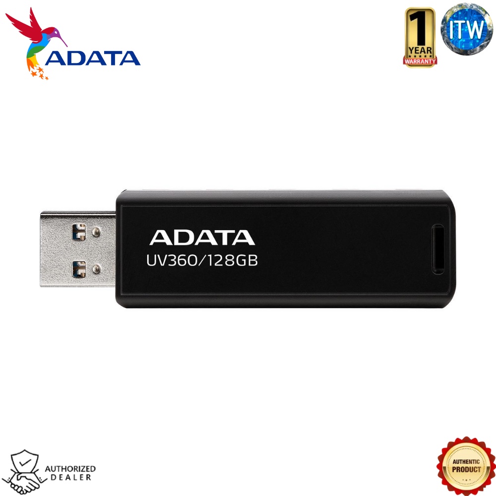 ADATA 128GB UV360 USB 3.2 Gen 1 Flash Drive (AUV360-128G-RBK)