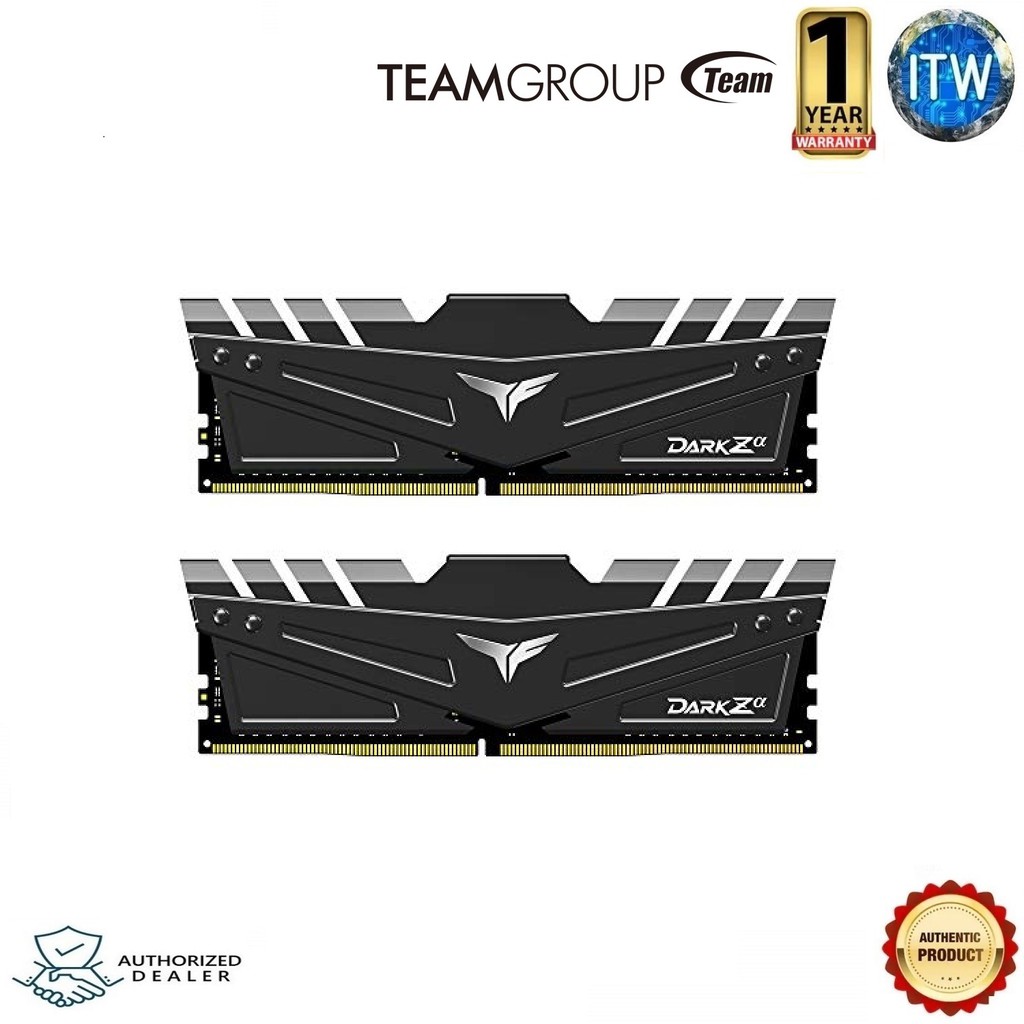 Teamgroup T-FORCE DARK Za 16GB(2x8GB) DDR4 3600MHz (PC4-28800) CL18 SDRAM Desktop Gaming Memory (for AMD Ryzen) TDZAD416G3600HC18JDC01