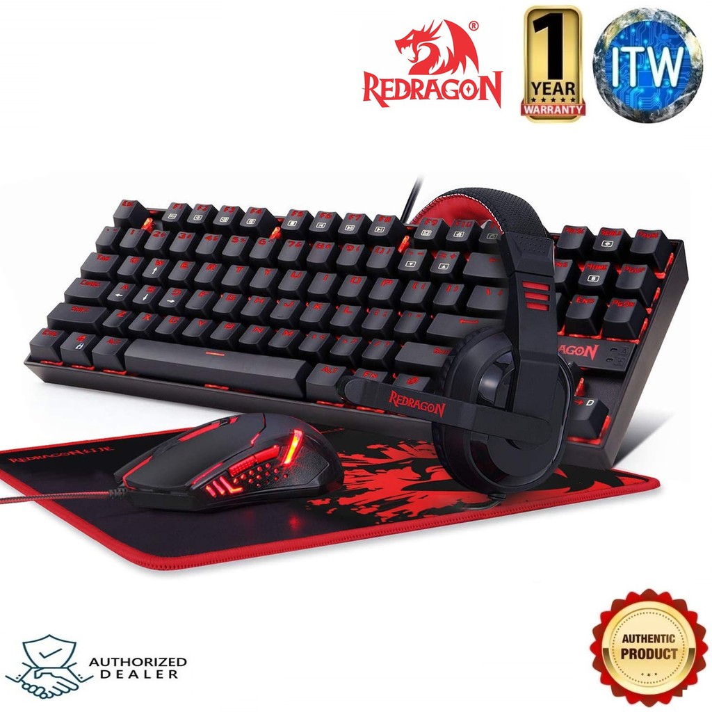 Redragon K552-BB-2 4in1 Set Gaming Essentials (Keyboard, Mouse, Headset Mousepad Set)