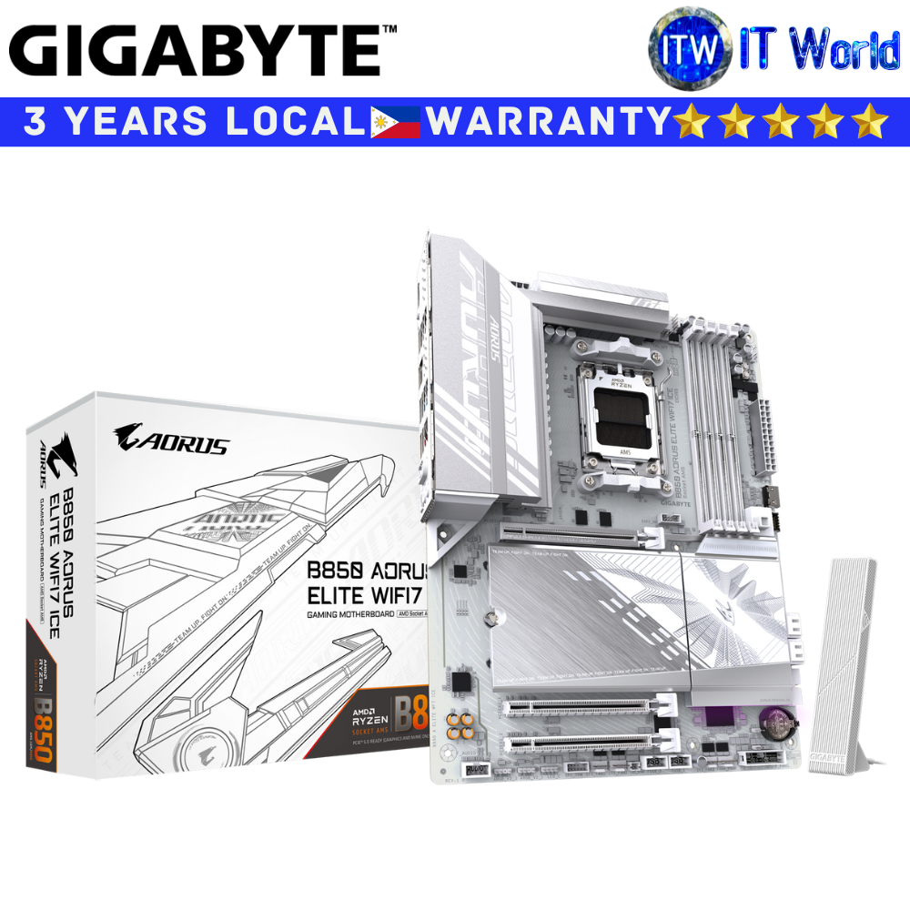 Gigabyte Motherboard B850 Aorus Elite Wifi7 Ice ATX AM5 DDR5 (GA-B850-A-ELITE-WF7-ICE)