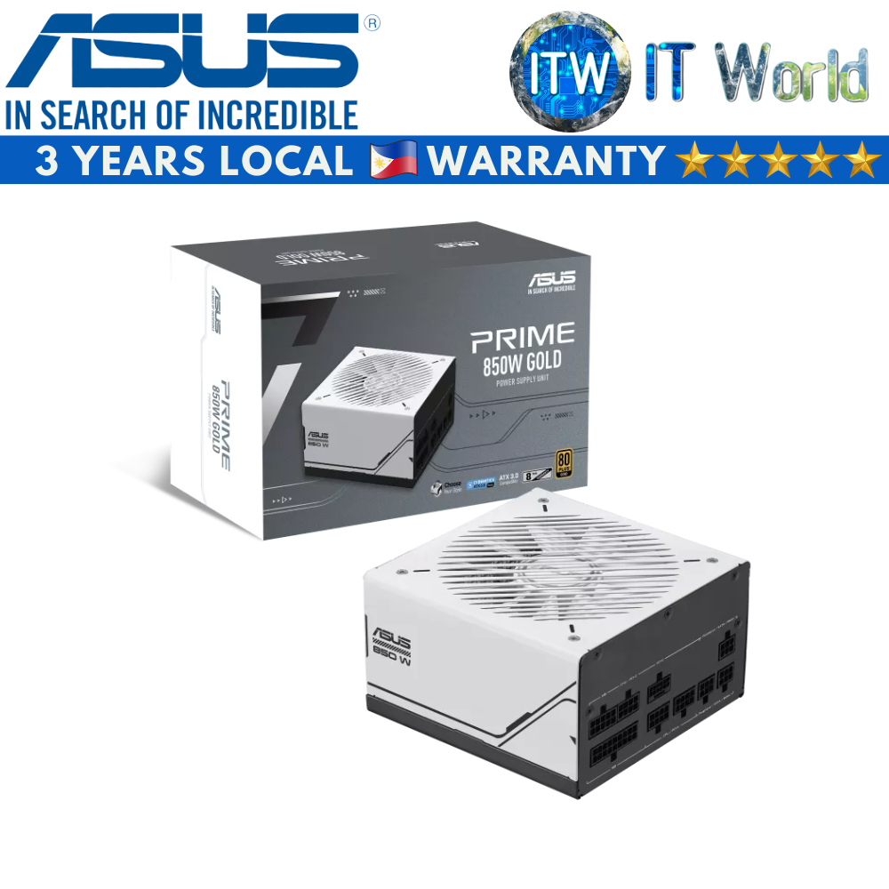 ASUS PSU 850W Power Supply Unit Prime AP-850G 80+ Gold Active PFC Dual Ball Fan Bearing