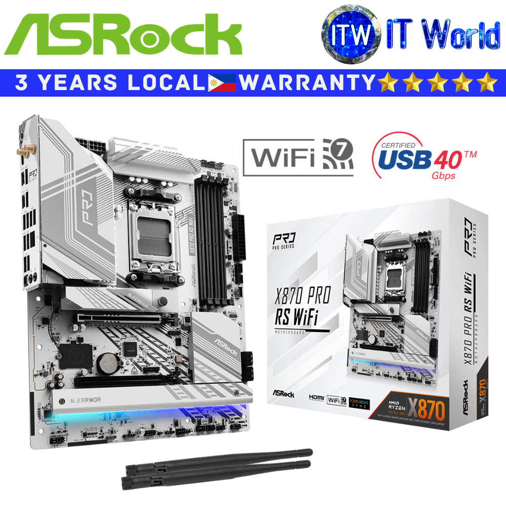 ASRock Motherboard X870 Pro RS Wifi ATX AM5 DDR5