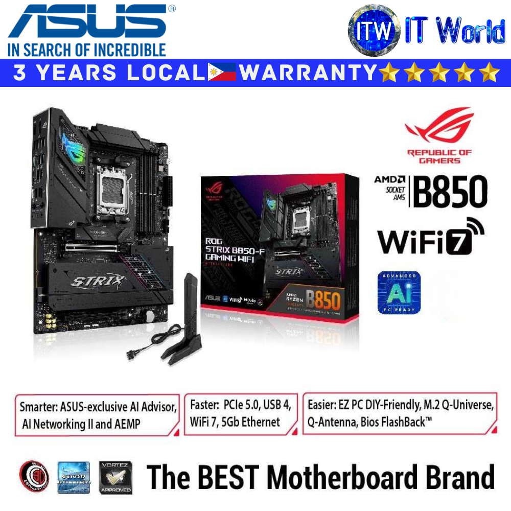 ASUS Motherboard ROG Strix B850-F Gaming Wifi ATX AM5 DDR5