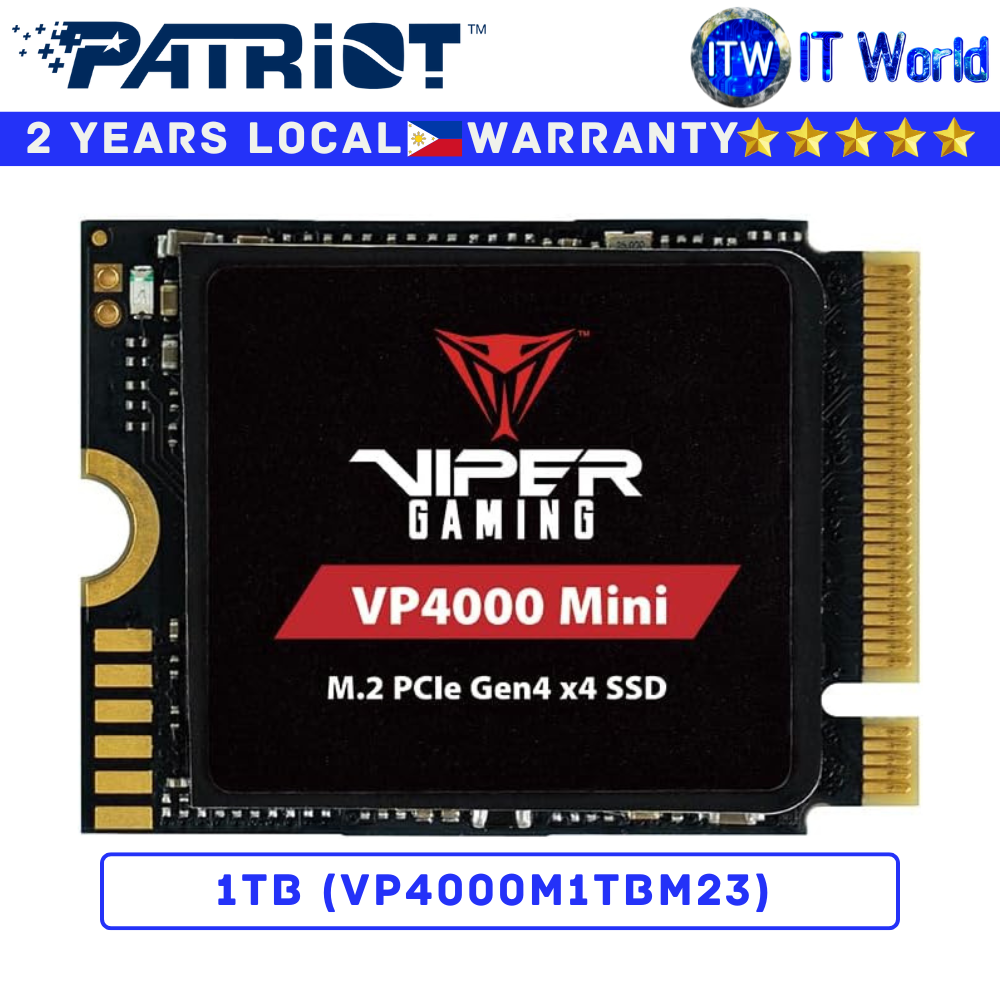 Patriot 1TB M2 NVMe SSD M.2 NVMe VP4000 Mini 2230 PCie Gen4x4 Internal (VP4000M1TBM23)