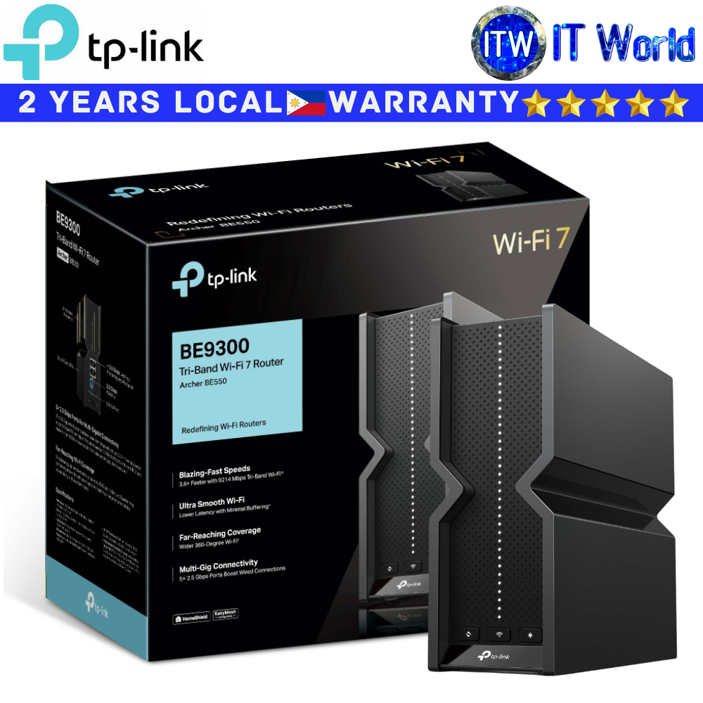 TP-Link Wireless Router Archer BE550 BE9300 Tri-Band Wi-Fi 7 Router EasyMesh Compatible