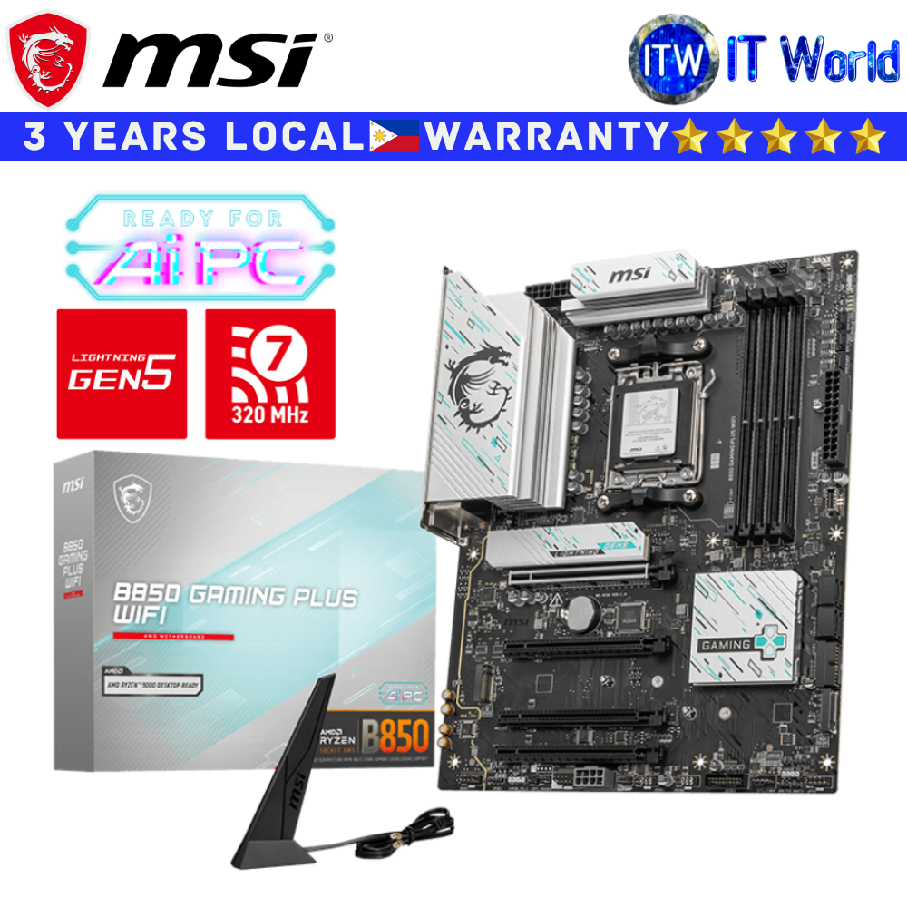 MSI Motherboard B850 Gaming Plus Wifi ATX AM5 DDR5