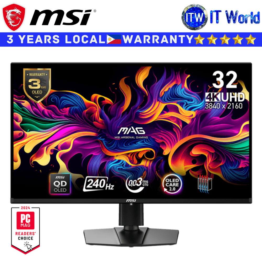 MSI Gaming Monitor MAG 321UPX QD-OLED 31.5&quot; 3840x2160 (UHD) / 240Hz / 0.3ms GTG Adaptive-Sync