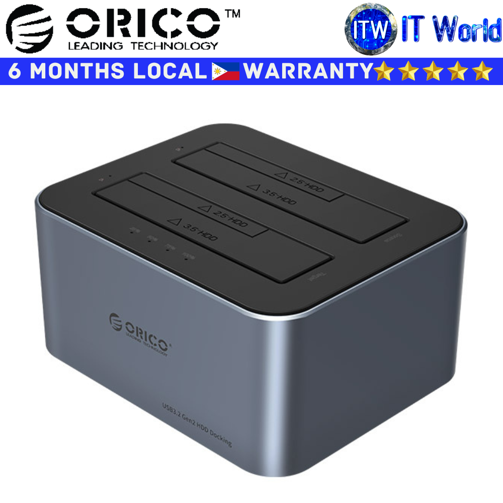 Orico USB Hub Docking Station 6626C3-C 2-Bays Offline Clone Function (6626C3-C-V1-US-GY-BP-HW)